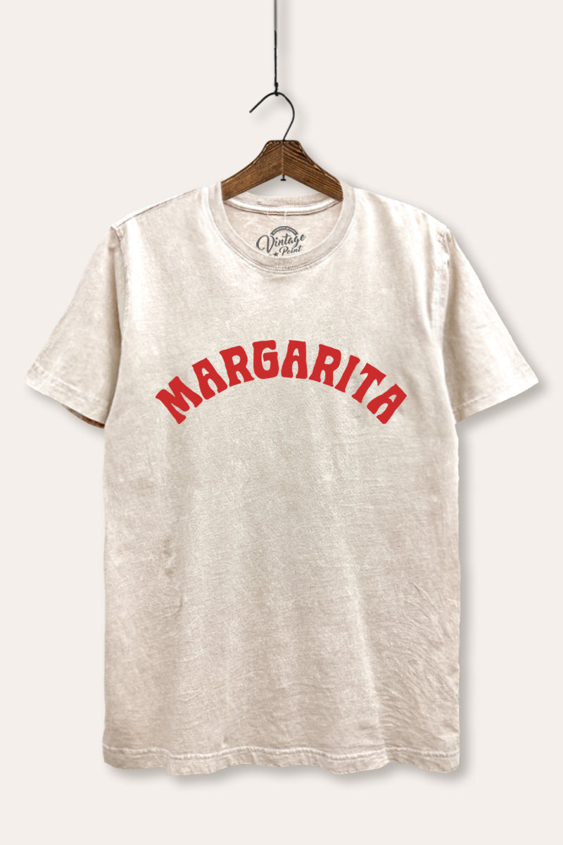 Margarita Arched Typography Mineral Wash Relaxed Tee