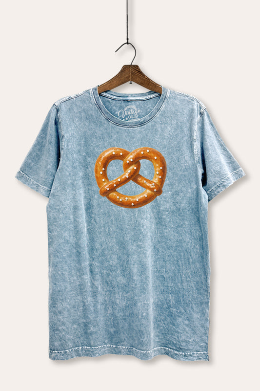 Baked Pretzel Graphic Mineral Wash Relaxed Tee