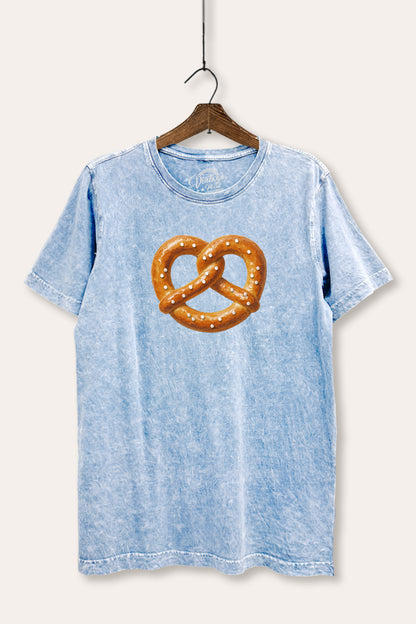 Baked Pretzel Graphic Mineral Wash Relaxed Tee