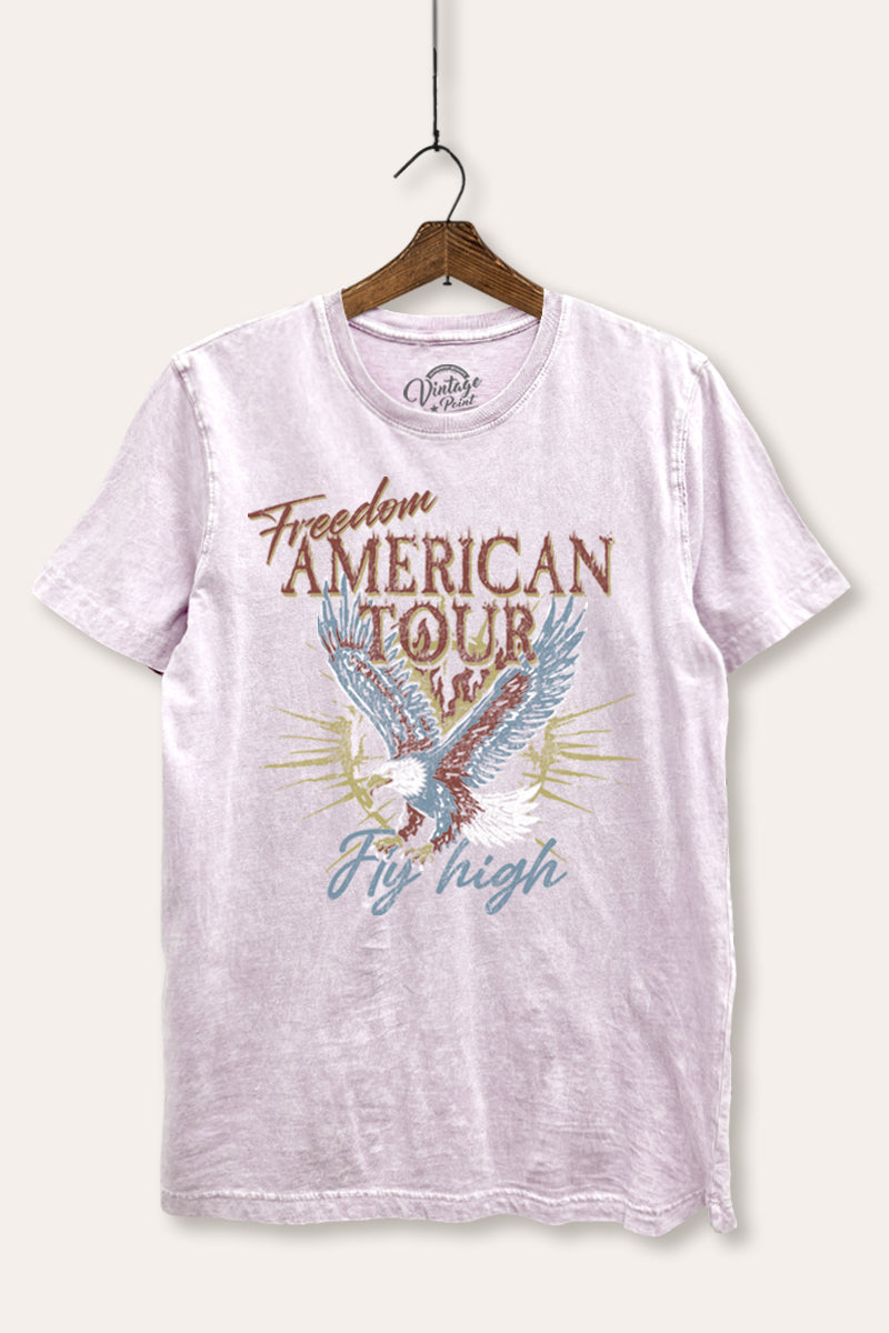 bald eagle "freedom" graphic mineral wash relaxed tee