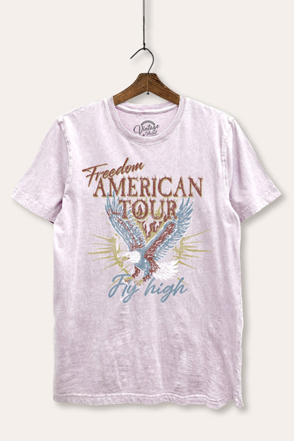 American Freedom Eagle Graphic Mineral Wash Relaxed Tee