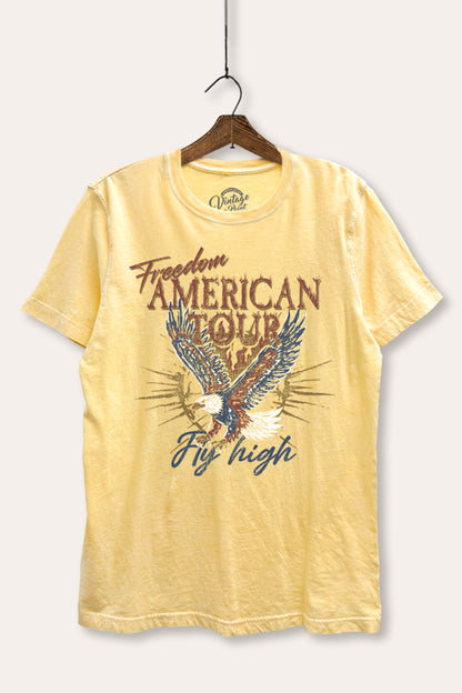 American Freedom Eagle Graphic Mineral Wash Relaxed Tee