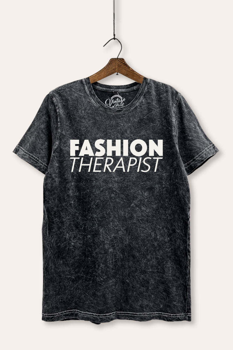 "fashion therapist" mineral wash relaxed graphic tee