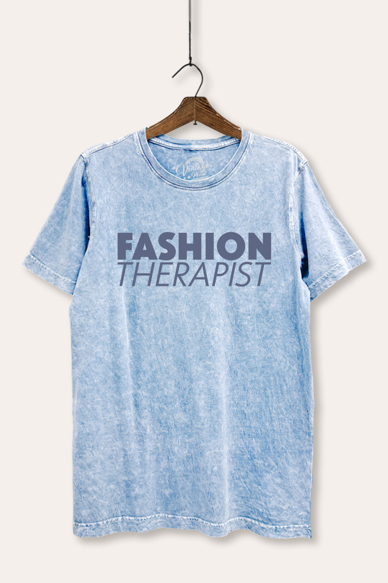 "fashion therapist" mineral wash relaxed graphic tee