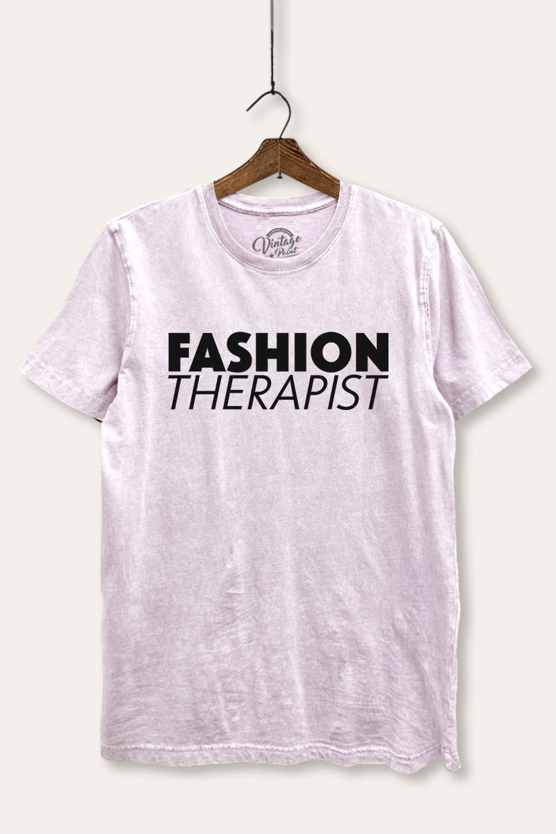 "fashion therapist" mineral wash relaxed graphic tee