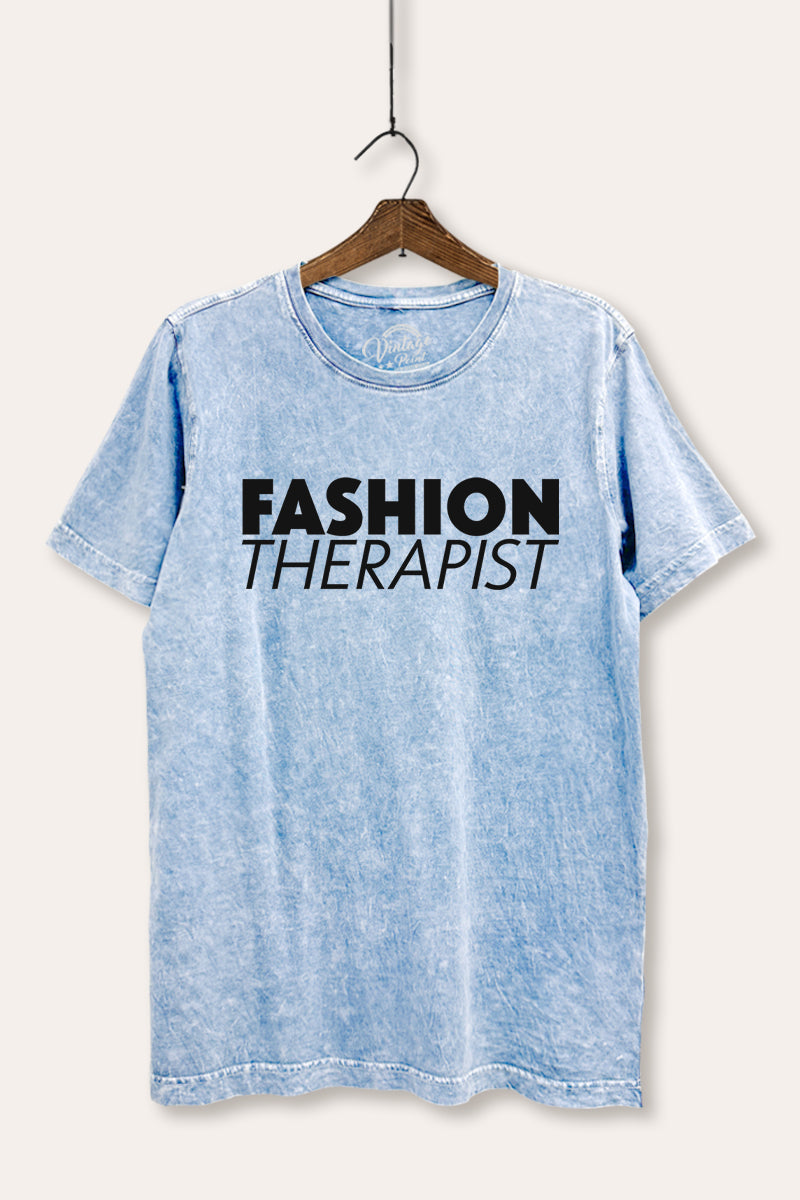 "fashion therapist" mineral wash relaxed graphic tee