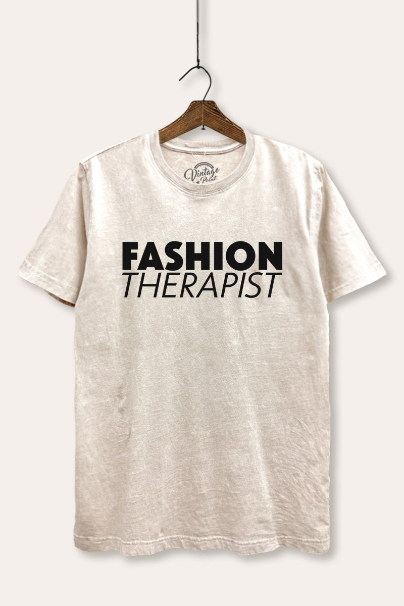 "fashion therapist" mineral wash relaxed graphic tee