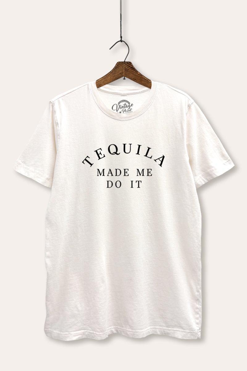 Tequila Made Me Do It Graphic Mineral Wash Relaxed Tee