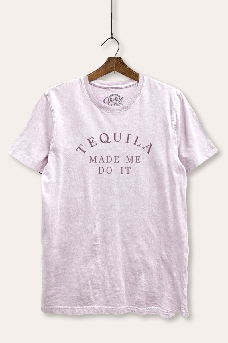 Tequila Made Me Do It Graphic Mineral Wash Relaxed Tee