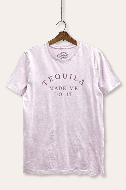 Tequila Made Me Do It Graphic Mineral Wash Relaxed Tee