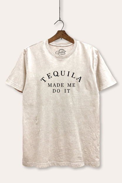 Tequila Made Me Do It Graphic Mineral Wash Relaxed Tee