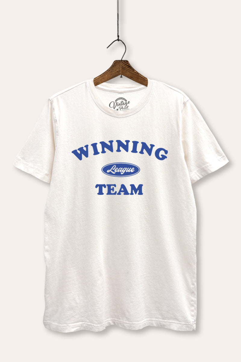 "winning team" graphic mineral wash relaxed tee