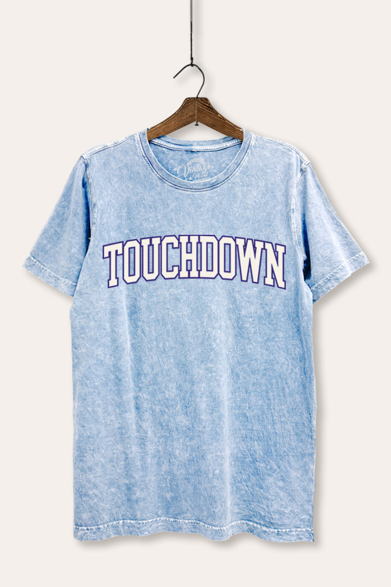 Touchdown Collegiate Sports Graphic Mineral Wash Relaxed Tee