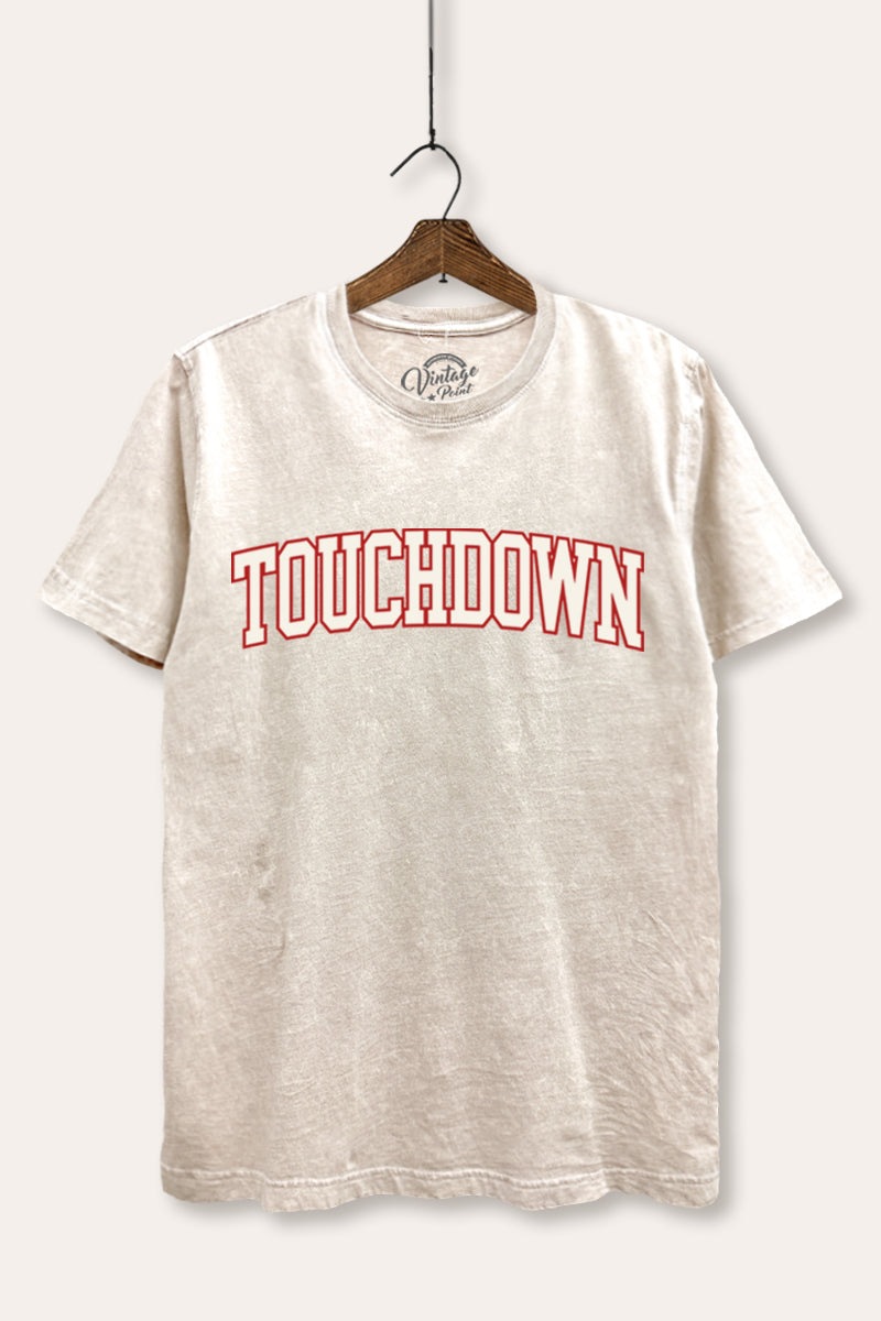 Touchdown Collegiate Sports Graphic Mineral Wash Relaxed Tee