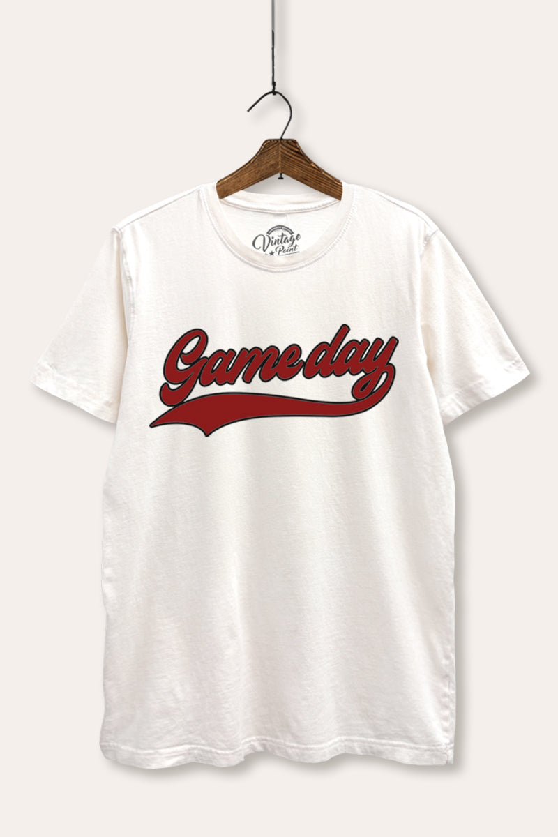 "game day" varsity graphic mineral wash relaxed tee
