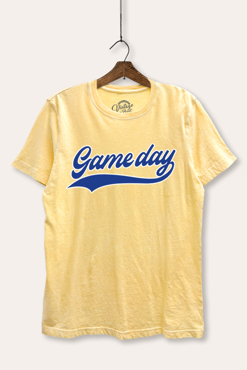 "game day" varsity graphic mineral wash relaxed tee