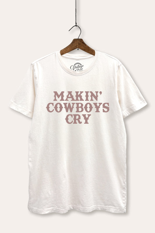 "makin' cowboys cry" graphic mineral wash relaxed tee