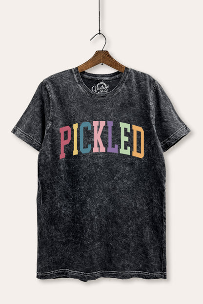 Pickled Colorful Sports Typography Mineral Wash Relaxed Tee