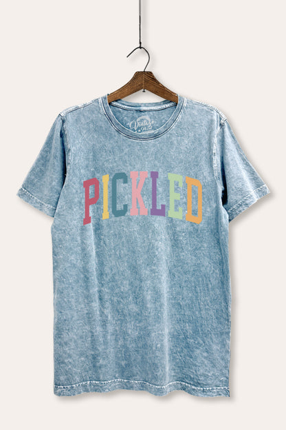 Pickled Colorful Sports Typography Mineral Wash Relaxed Tee