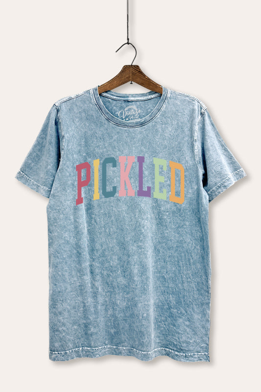 Pickled Colorful Sports Typography Mineral Wash Relaxed Tee
