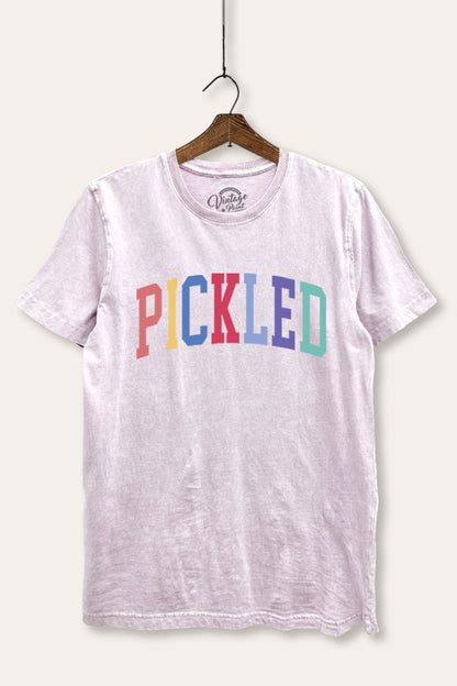 Pickled Colorful Sports Typography Mineral Wash Relaxed Tee
