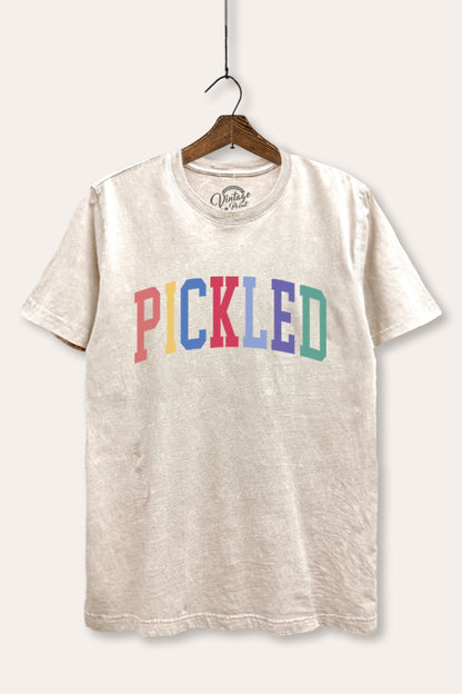 Pickled Colorful Sports Typography Mineral Wash Relaxed Tee