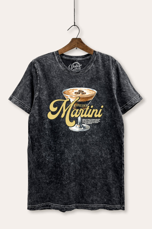 Espresso Martini Graphic Mineral Wash Relaxed Tee
