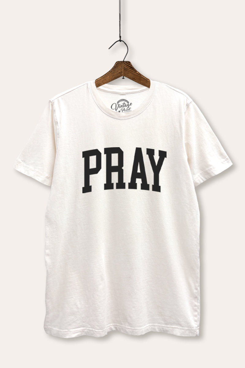 "pray" graphic mineral wash relaxed tee