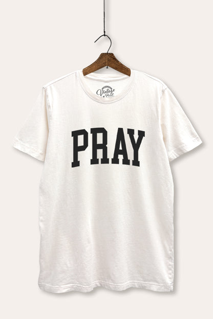 Pray Lettering Graphic Mineral Wash Relaxed Tee