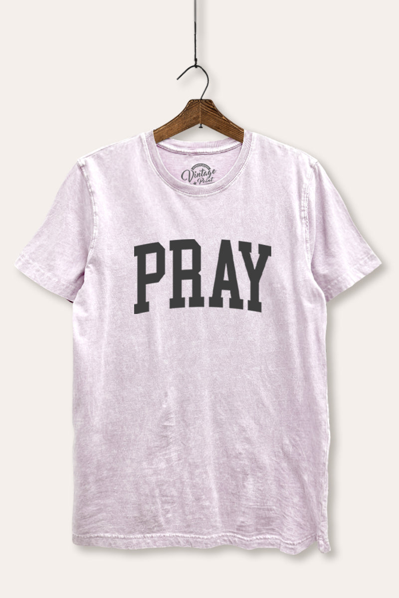 "pray" graphic mineral wash relaxed tee