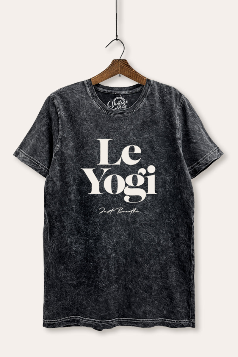 "le yogi" graphic mineral wash relaxed tee