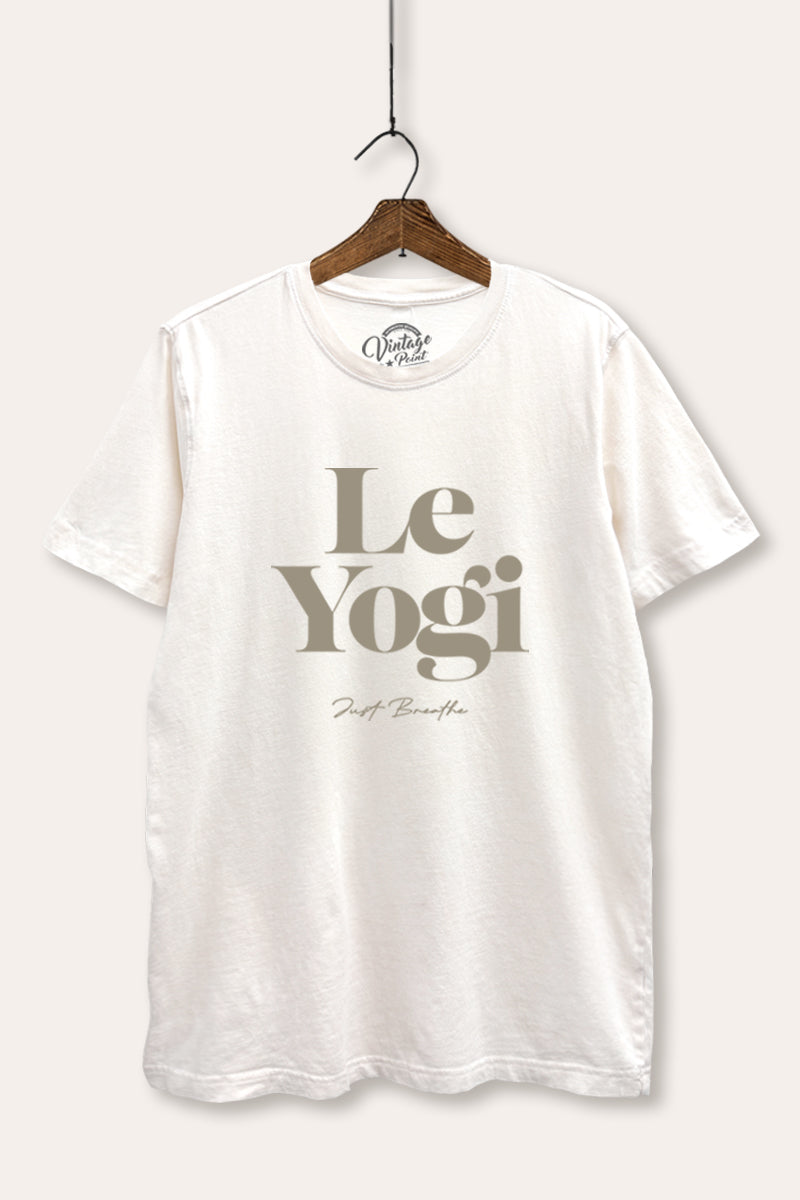 "le yogi" graphic mineral wash relaxed tee