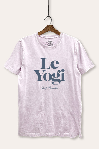 Le Yogi Just Breathe Graphic Mineral Wash Relaxed Tee