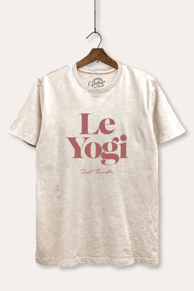 "le yogi" graphic mineral wash relaxed tee