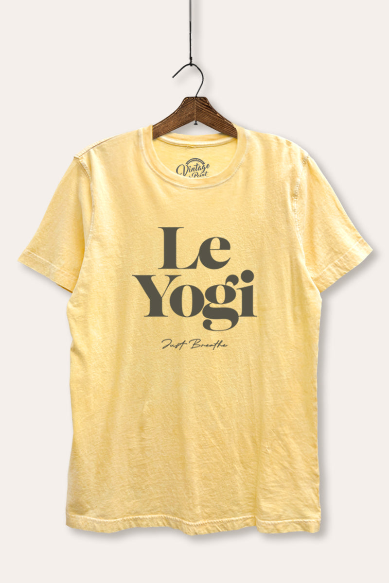 "le yogi" graphic mineral wash relaxed tee
