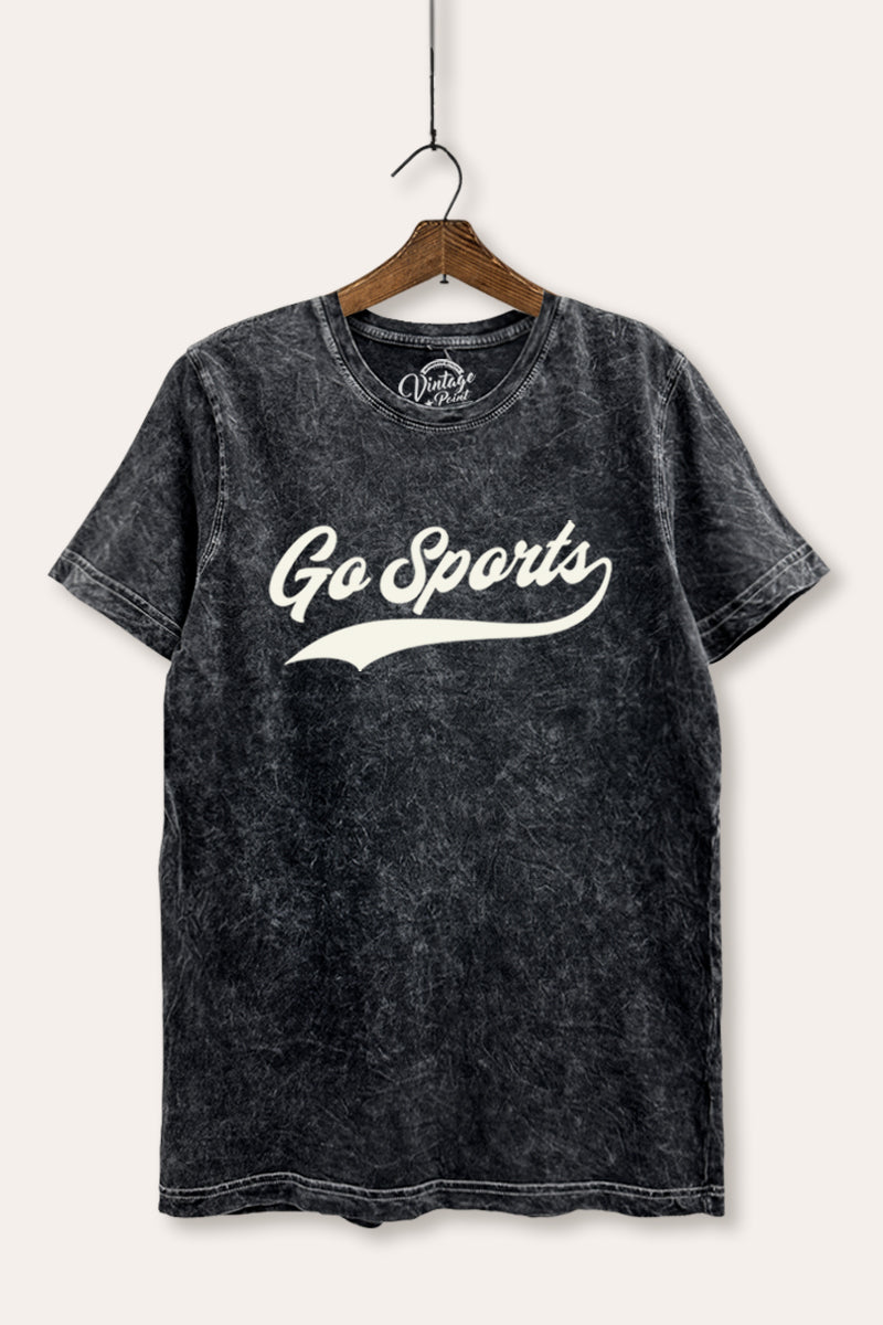 Go Sports Varsity Graphic Mineral Wash Relaxed Tee