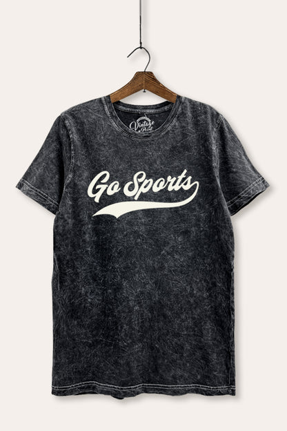 Go Sports Varsity Graphic Mineral Wash Relaxed Tee