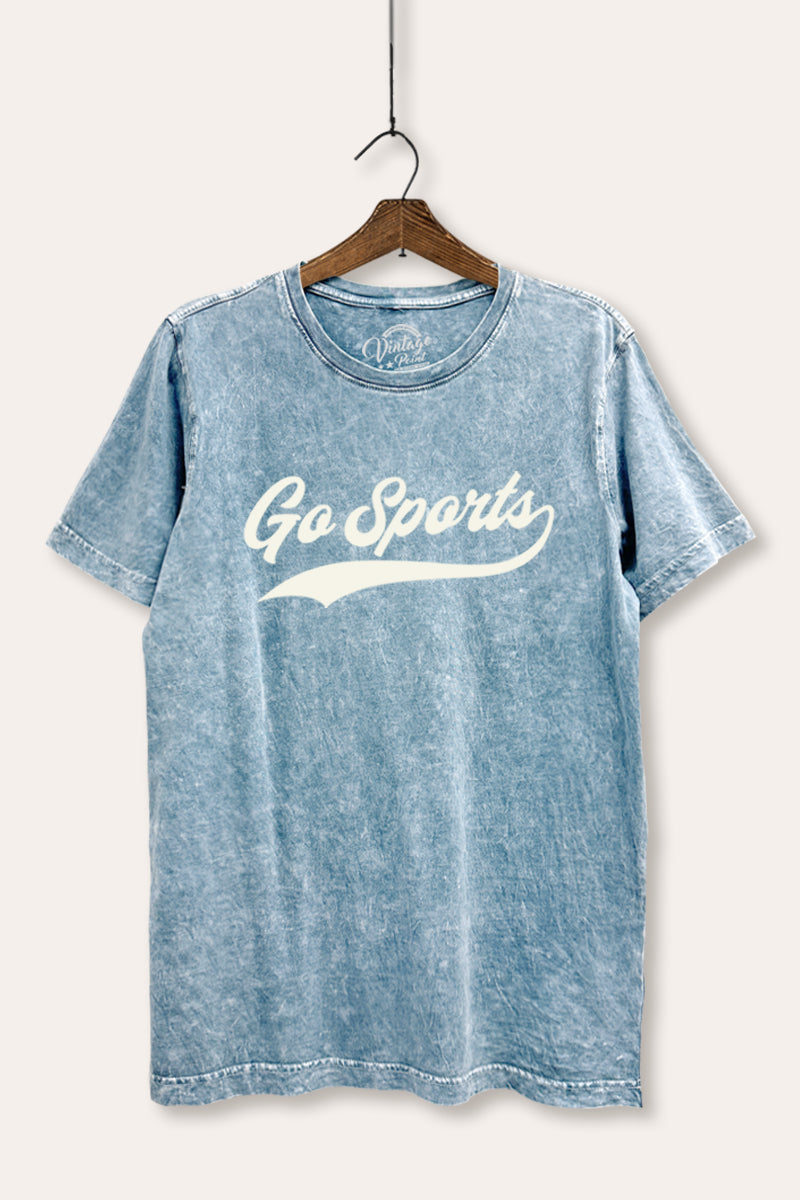 Go Sports Varsity Graphic Mineral Wash Relaxed Tee
