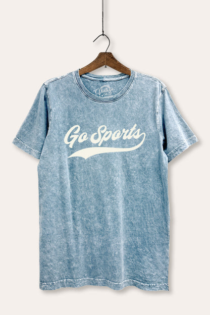 Go Sports Varsity Graphic Mineral Wash Relaxed Tee
