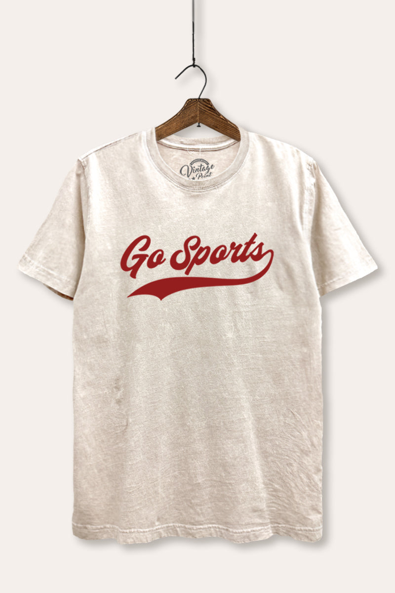 Go Sports Varsity Graphic Mineral Wash Relaxed Tee