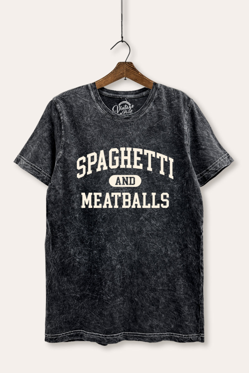 Spaghetti & Meatballs Graphic Mineral Wash Relaxed Tee