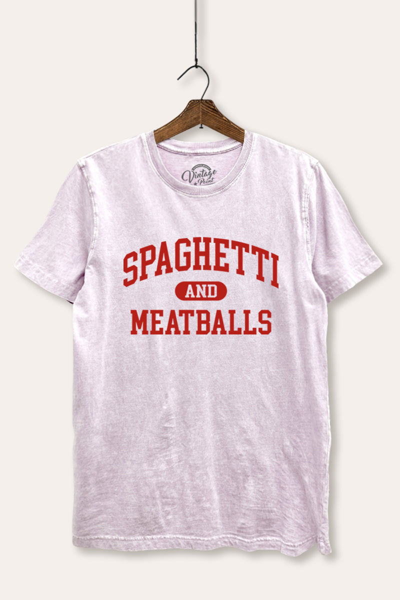 Spaghetti & Meatballs Graphic Mineral Wash Relaxed Tee