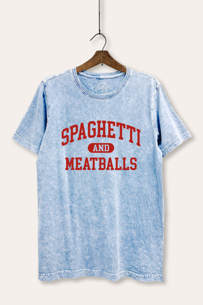 Spaghetti & Meatballs Graphic Mineral Wash Relaxed Tee