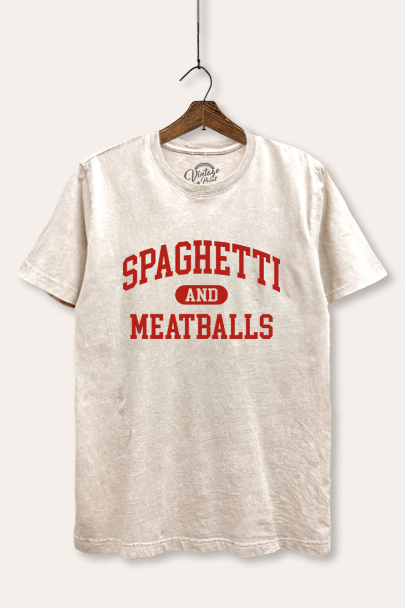 Spaghetti & Meatballs Graphic Mineral Wash Relaxed Tee
