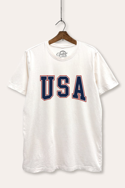 USA Collegiate Graphic Mineral Wash Relaxed Tee