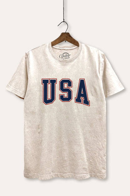 USA Collegiate Graphic Mineral Wash Relaxed Tee