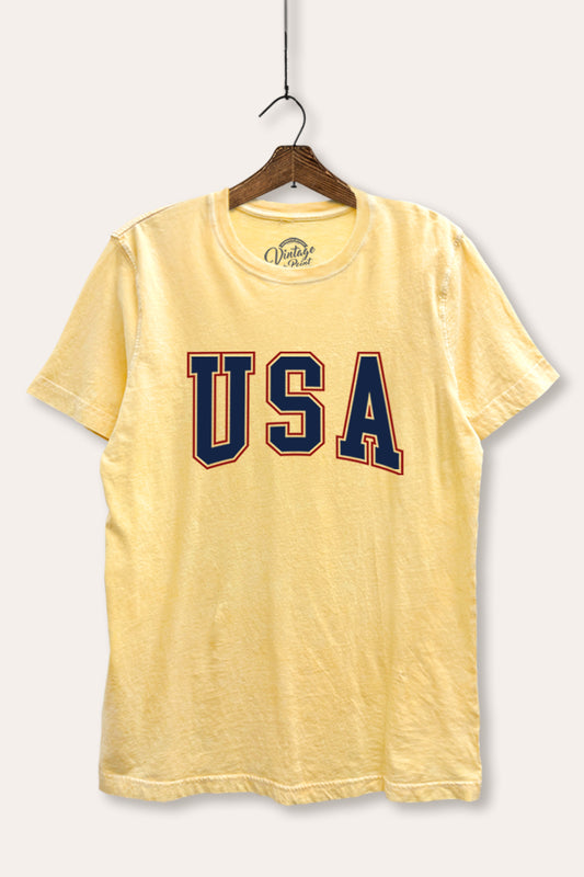 USA Collegiate Graphic Mineral Wash Relaxed Tee
