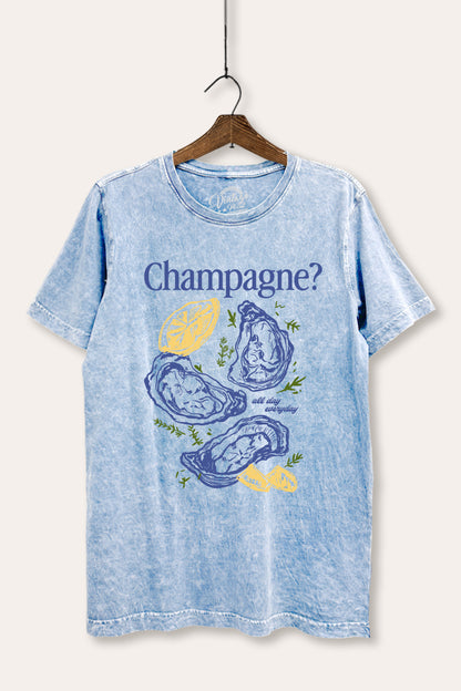 Champagne Oyster Coastal Graphic Mineral Wash Relaxed Tee