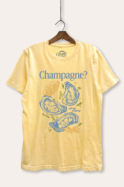 Champagne Oyster Coastal Graphic Mineral Wash Relaxed Tee
