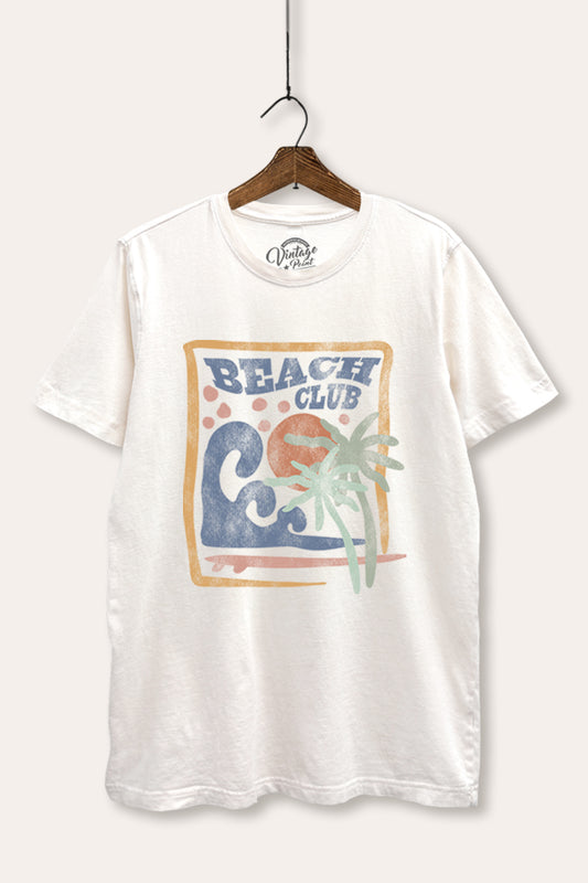 "beach club" graphic mineral wash relaxed tee